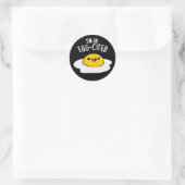 私は卵引き揚げ卵パおもしろいンダークBG ラウンドシール (バッグ)