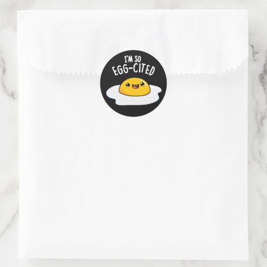 私は卵引き揚げ卵パおもしろいンダークBG ラウンドシール (バッグ)