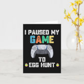私は卵狩りイースターおもしろいゲーマーボーイズにゲームを一時停止 カード (黄色い花)