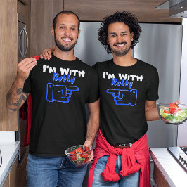 私は友人か双子を指す名前をカスタムする離れと共在している Tシャツ