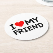 私は友人を愛している ラウンドペーパーコースター (アングル)
