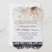 私は友達と結婚し最高のたPhoto Damask Wedding 招待状 (裏面)