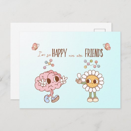 私は友達のセロトニンでとても嬉しい ポストカード (正面/裏面)