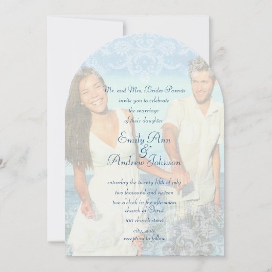 私は友達のフォトレ最高のースの結婚式の招待と結婚 招待状 (裏面)