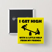 私は友達のボタン救済で少し高くなる 缶バッジ (正面&裏面)