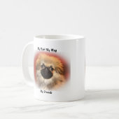 私は友達のマグカップを口にしゃべる。 コーヒーマグカップ (正面左)