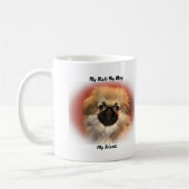 私は友達のマグカップを口にしゃべる。 コーヒーマグカップ (左)