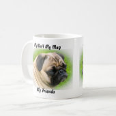 私は友達のマグカップを口にしゃべる。 コーヒーマグカップ (正面左)