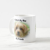 私は友達のマグカップを口にしゃべる。 コーヒーマグカップ (正面左)