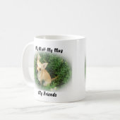 私は友達のマグカップを口にしゃべる。 コーヒーマグカップ (正面左)