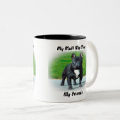 私は友達のマグカップを口にしゃべる。 ツートーンマグカップ (正面右)