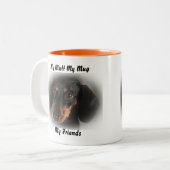 私は友達のマグカップを口にしゃべる。 ツートーンマグカップ (正面左)