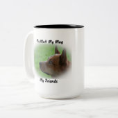 私は友達のマグカップを口にしゃべる。 ツートーンマグカップ (正面左)