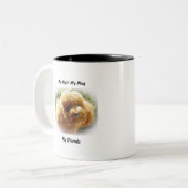 私は友達のマグカップを口にしゃべる。 ツートーンマグカップ (正面左)