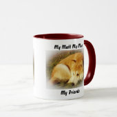 私は友達のマグカップを口にしゃべる。 マグカップ (正面右)