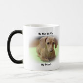 私は友達のマグカップを口にしゃべる。 モーフィングマグカップ (左)