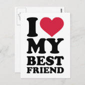 私は友達を愛し最高のている ポストカード (正面/裏面)