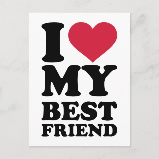 私は友達を愛し最高のている ポストカード (正面)