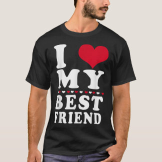 私は友達を最高の愛しているハート私の友最高の達BFF Tシャツ