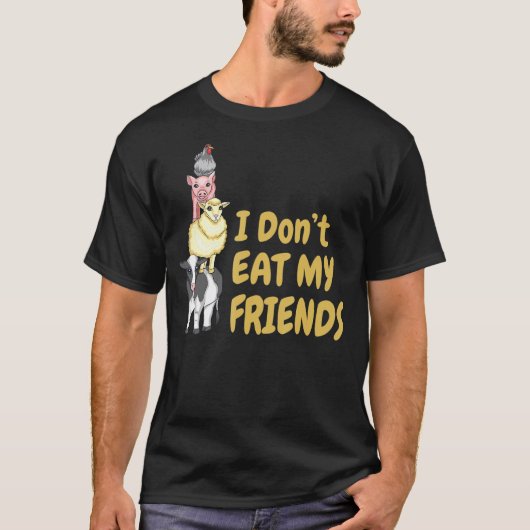 私は友達食べのビーガンベジタリアン Tシャツ (正面)