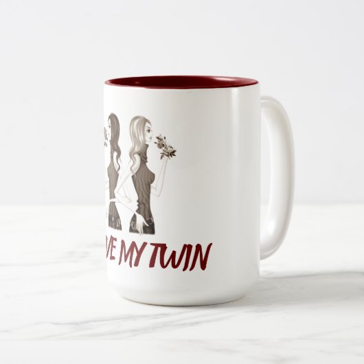 ****私は双子のマグカップが大好**** ツートーンマグカップ (正面右)