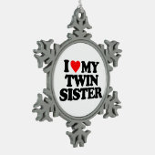 私は双子の妹が好きだ スノーフレークピューターオーナメント (左)