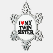 私は双子の妹が好きだ スノーフレークピューターオーナメント (右)