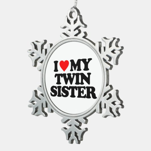 私は双子の妹が好きだ スノーフレークピューターオーナメント (右)