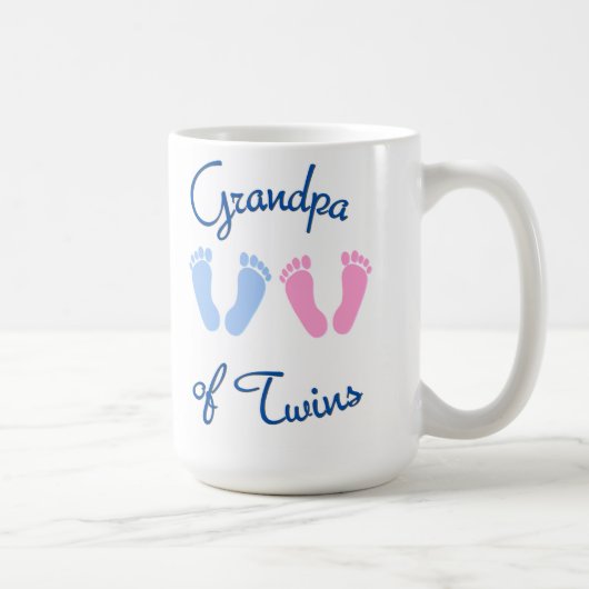 私は双子の足跡が大好きグランパ コーヒーマグカップ (右)