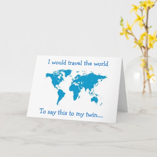 私は双子まで世界ハッピーバースデーを旅する カード (黄色い花)