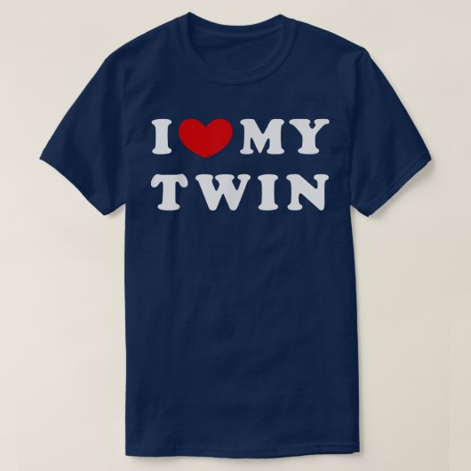 私は双子を愛し、私は双子をハート  Tシャツ (デザイン正面)