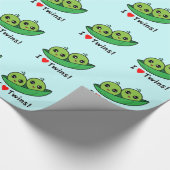 私は双生児を愛します: ポッドの2個のエンドウ豆 ラッピングペーパー (角)