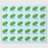 私は双生児を愛します: ポッドの2個のエンドウ豆 ラッピングペーパー (フラット)