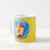 私は双生児を育てます-あなたの超出力は何ですか。 コーヒーマグカップ (正面左)