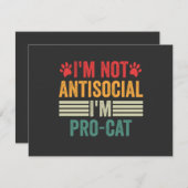 私は反社会的じゃないから猫を内向きにしたペットおもしろいなんだ ノートカード (正面/裏面)
