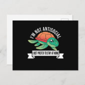 私は反社会的ではない、ただ家にいたいだけだ ポストカード (正面/裏面)