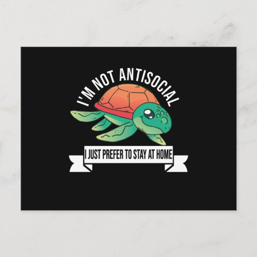 私は反社会的ではない、ただ家にいたいだけだ ポストカード (正面)