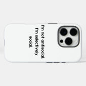 私は反社会的なのではなく、選択的に社交的なだけ | Toug Case-Mate iPhoneケース (裏面 (横))