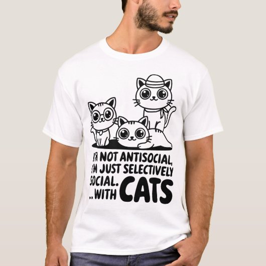 私は反社会的猫ではない Tシャツ (正面)