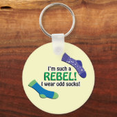 私は反逆者だ私は奇妙な靴下を衣服! キーホルダー (正面)