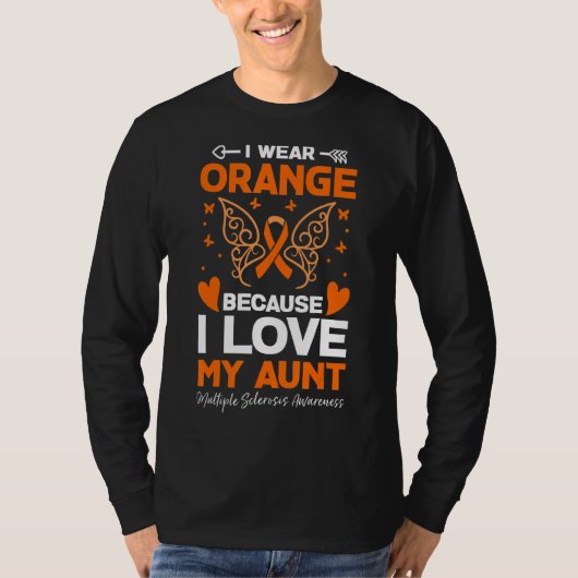 私は叔母のために衣服オレンジ多発性硬化症Aw Tシャツ (正面)