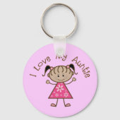 私は叔母の贈り物を愛するピンク キーホルダー (正面)