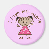 私は叔母の贈り物を愛するピンク マグネット (正面)