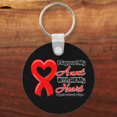 私は叔母を全力で応援するハート キーホルダー (正面)