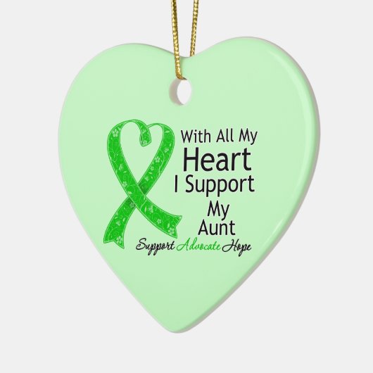 私は叔母を全力で応援するハート セラミックオーナメント (左)