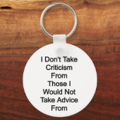 私は受け取らない人々からの批判は受け取らない キーホルダー (裏面)