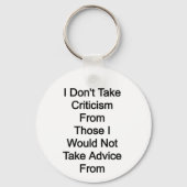 私は受け取らない人々からの批判は受け取らない キーホルダー (裏面)