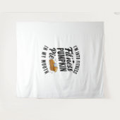 私は口の中でフィットネスのカボチャのパイにおもしろい入る タペストリー (正面(横))