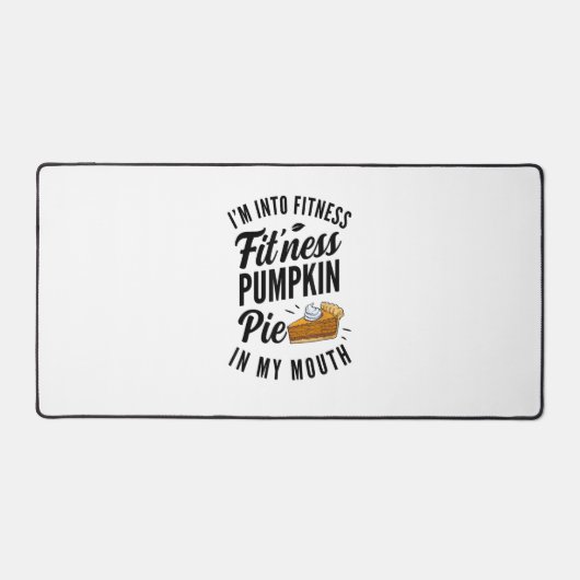 私は口の中でフィットネスのカボチャのパイにおもしろい入る デスクマット (正面)