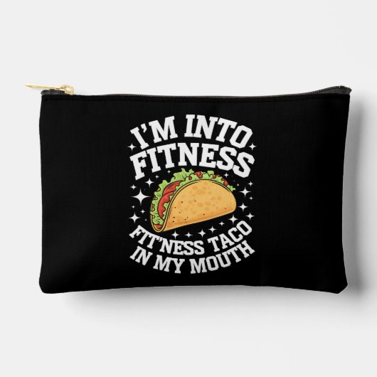 私は口の中でフィットネスフィットネスタコにおもしろい入る アクセサリーポーチ (正面)